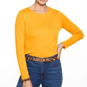 100% cotton Talbots Women's Long Sleeve Tee - Bright marigold new without tag